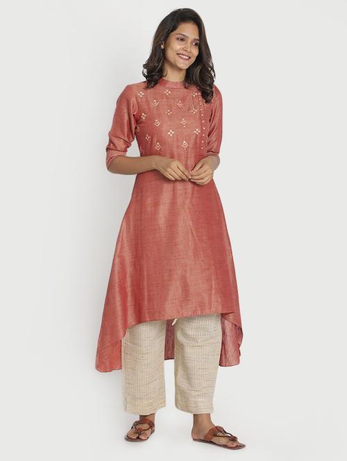 embroidered asymmetric kurta - 17550238 - Very Small Image - 1