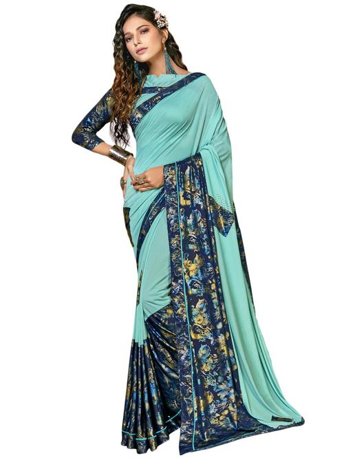 foil printed saree - 17550318 - Very Small Image - 1