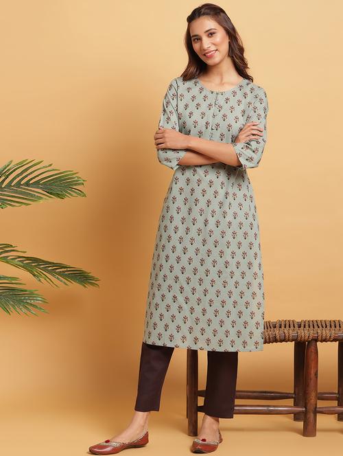 floral straight kurta - 17550546 - Very Small Image - 1