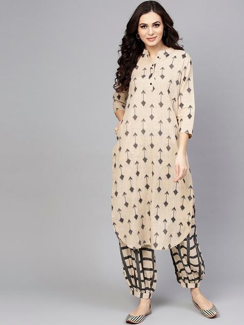 printed kurta salwar set - 17550662 - Very Small Image - 1