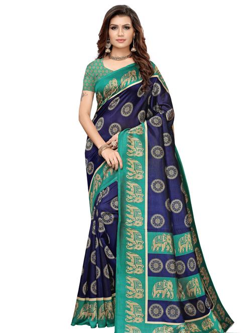 conversational printed saree with blouse - 17550774 - Very Small Image - 1