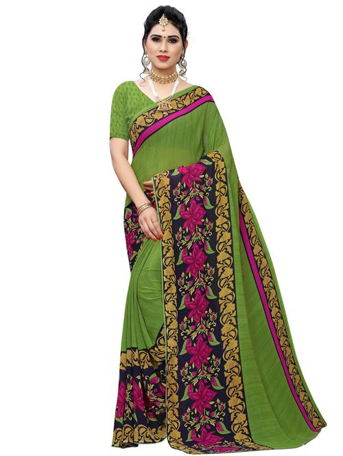 floral printed saree with blouse - 17550795 - Very Small Image - 1