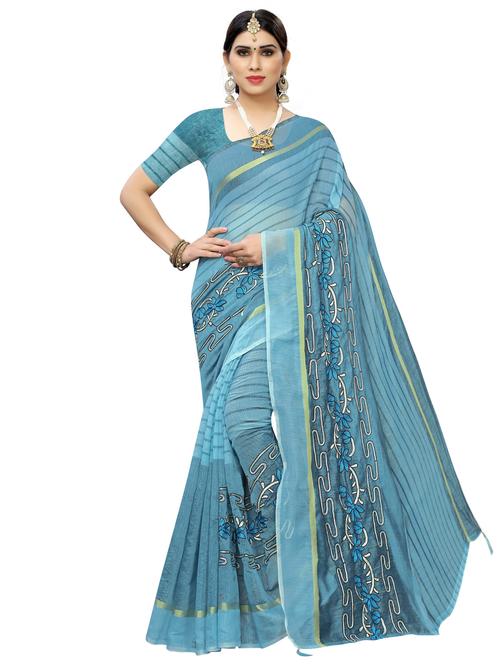 embroidered fusion saree with blouse - 17550806 - Very Small Image - 1