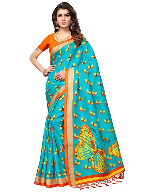 conversational printed saree with blouse - 17550842 - Very Small Image - 1