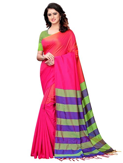 striped printed saree with blouse - 17550870 - Very Small Image - 1
