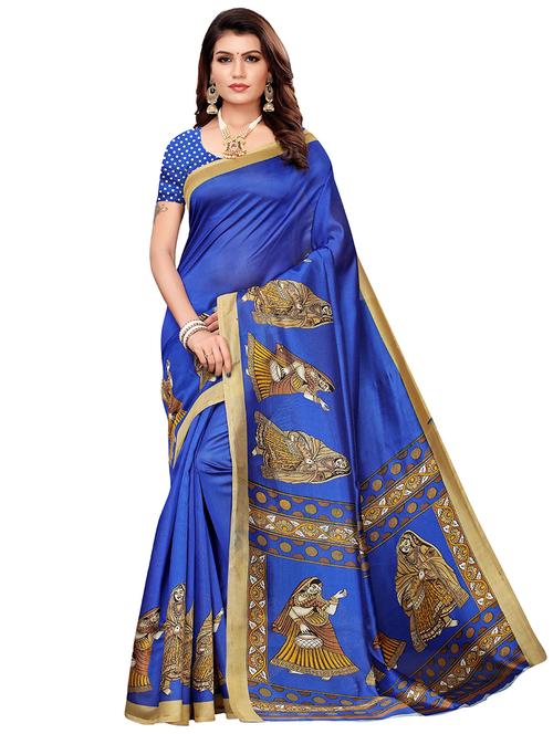 conversational printed saree with blouse - 17550886 - Very Small Image - 1