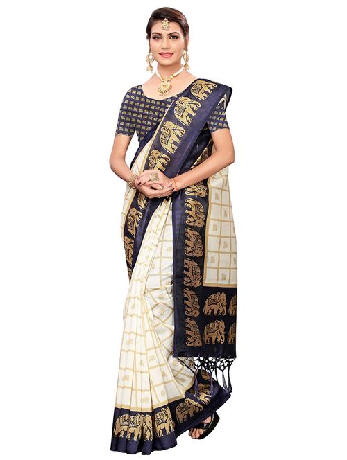 check printed saree - 17550905 - Very Small Image - 1