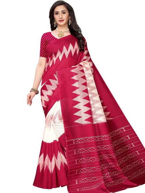 chevron printed saree with blouse - 17550915 - Very Small Image - 1