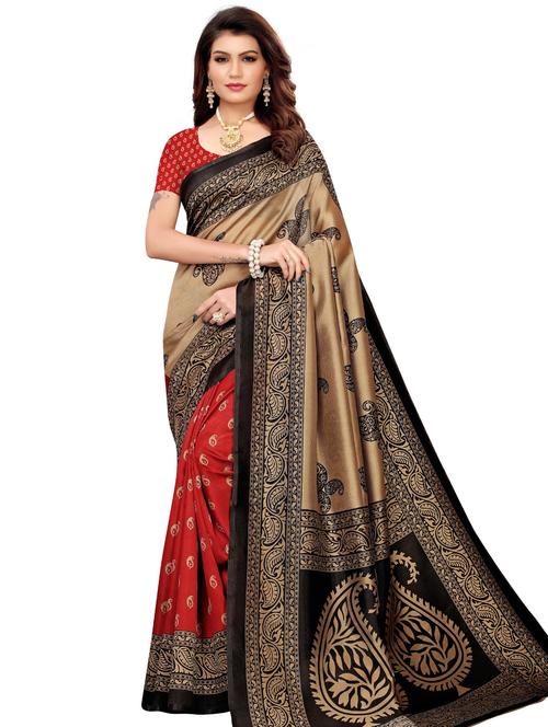 paisley half and half saree with blouse - 17550919 - Very Small Image - 1