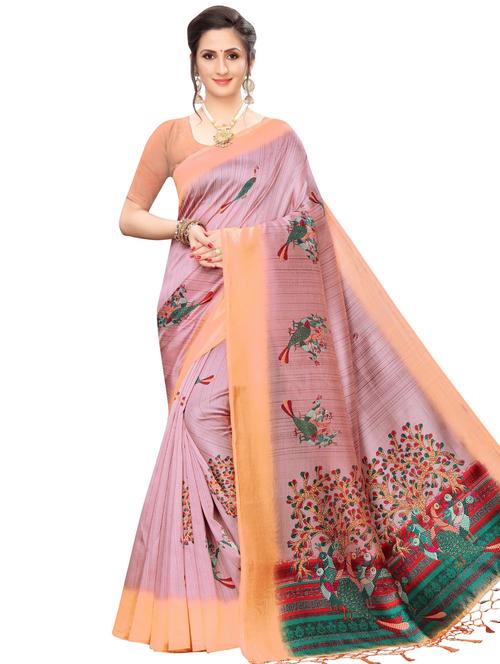 conversational printed saree with blouse - 17550972 - Very Small Image - 1