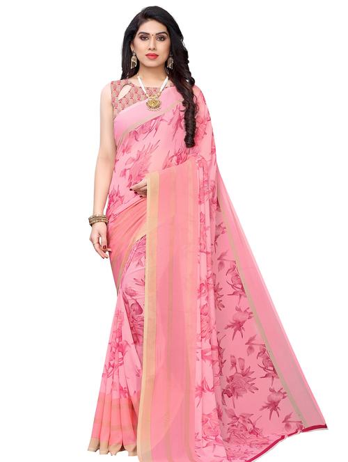 floral printed saree - 17550994 - Very Small Image - 1