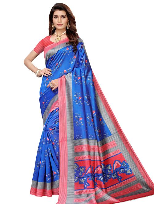 conversational printed saree with blouse - 17550999 - Very Small Image - 1