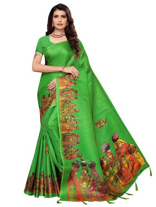 conversational printed saree with blouse - 17551008 - Very Small Image - 1