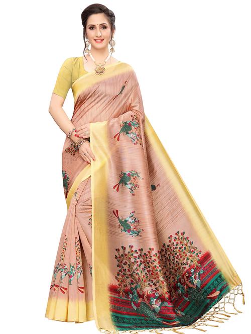 conversational printed saree with blouse - 17551029 - Very Small Image - 1