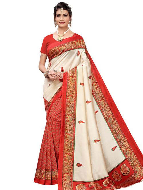 conversational printed saree with blouse - 17551031 - Very Small Image - 1