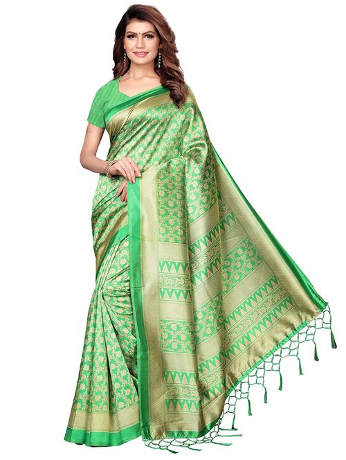 green self design saree - 17551032 - Very Small Image - 1