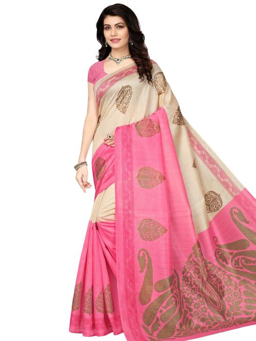 paisley printed saree with blouse - 17551055 - Very Small Image - 1