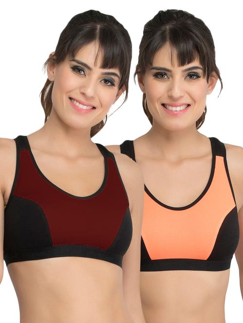 set of 2 color block sports bra - 17551563 - Very Small Image - 1