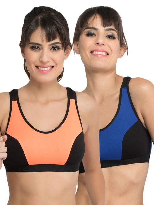 set of 2 color block sports bra - 17551582 - Very Small Image - 1
