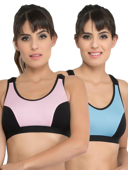 set of 2 color block sports bra - 17551595 - Very Small Image - 1