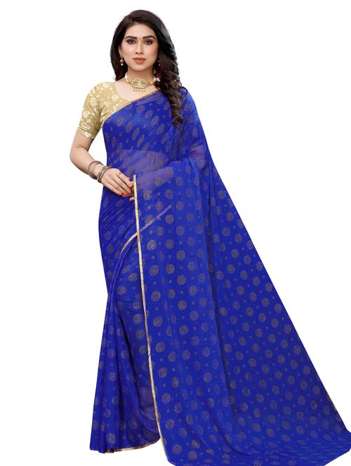 lace border embellished saree with blouse - 17553839 - Very Small Image - 1