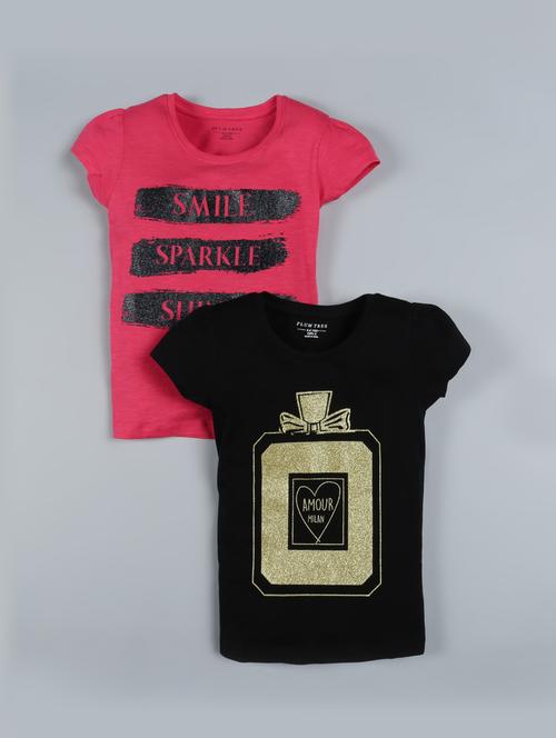 set of 2 multi colored cotton regular tee - 17554092 - Very Small Image - 1