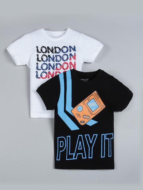 set of 2 multi colored cotton t-shirt - 17554212 - Very Small Image - 1