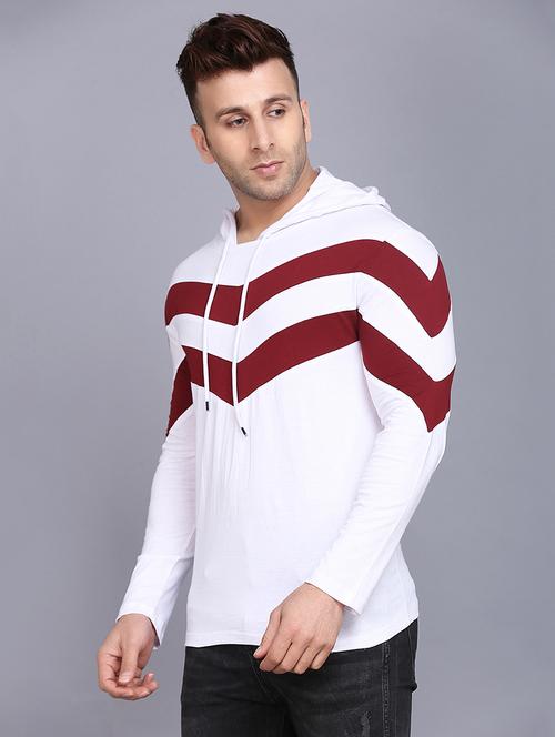 color block hooded t-shirt - 17554278 - Very Small Image - 1