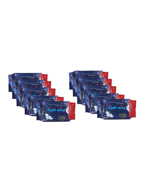 lightwing sanitary pads for women heavy flow longer, wider and thicker soft-cotton layer 280 mm xl combo 10 pkt 80 napkin - 17554364 - Very Small Image - 1