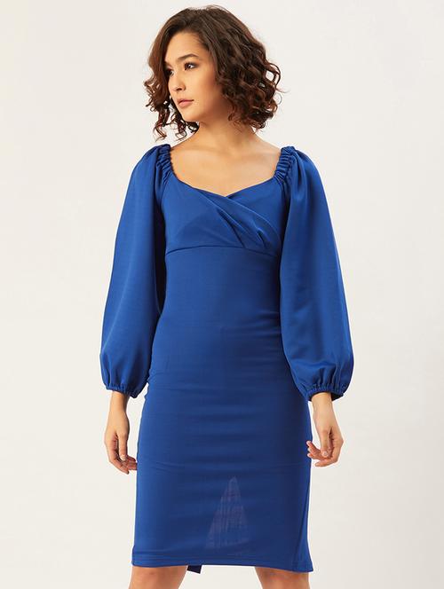 puff sleeved bodycon dress - 17554844 - Very Small Image - 1