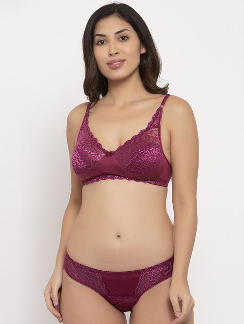 lace detail bra and panty set - 17554922 - Very Small Image - 1