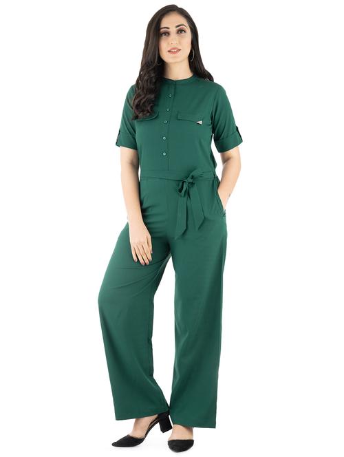 tie front full leg jumpsuit - 17554931 - Very Small Image - 1