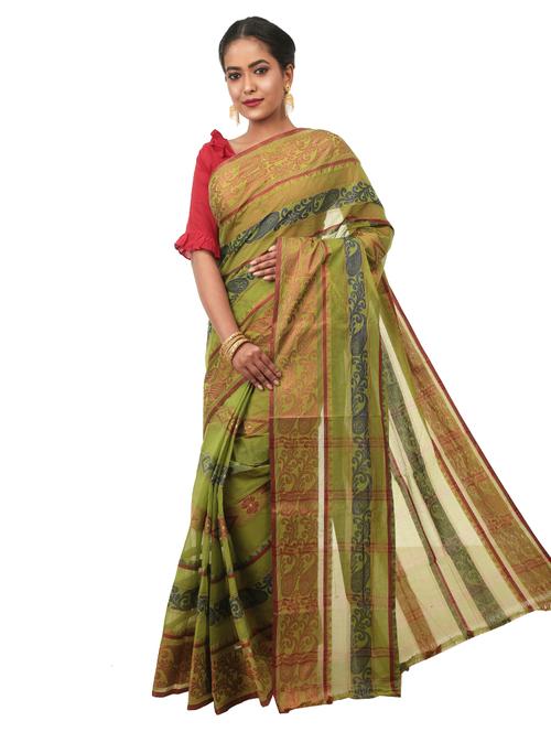 self design tant saree - 17555088 - Very Small Image - 1