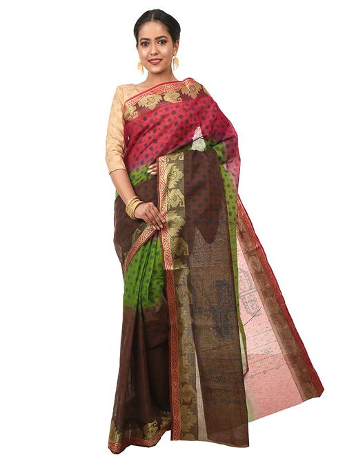 self design tant saree - 17555090 - Very Small Image - 1
