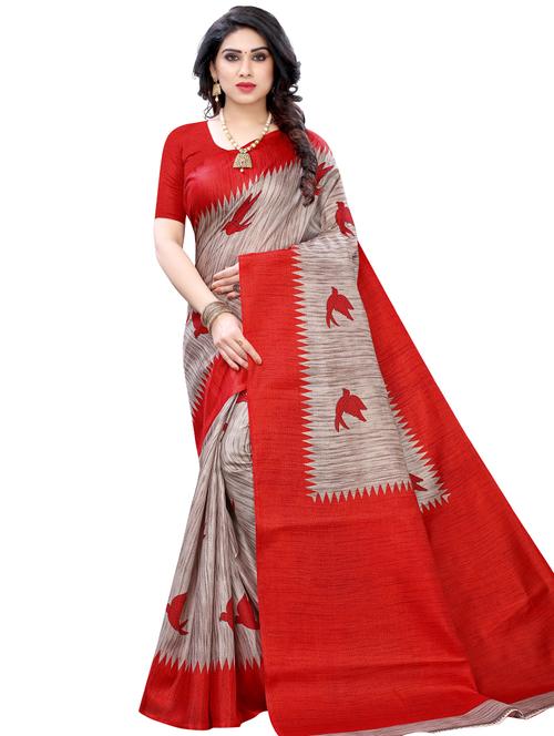 conversational printed saree with blouse - 17555125 - Very Small Image - 1