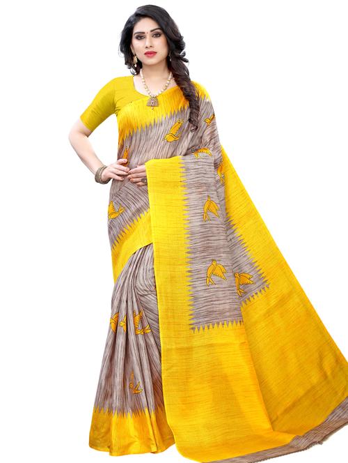 conversational printed saree with blouse - 17555126 - Very Small Image - 1