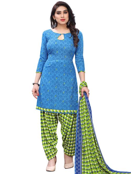 printed unstitched salwar suit - 17555159 - Very Small Image - 1