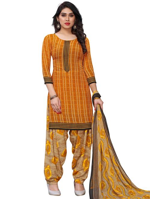 printed unstitched salwar suit - 17555176 - Very Small Image - 1