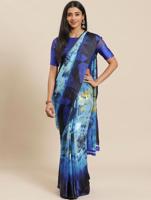 abstract printed saree - 17555190 - Very Small Image - 1