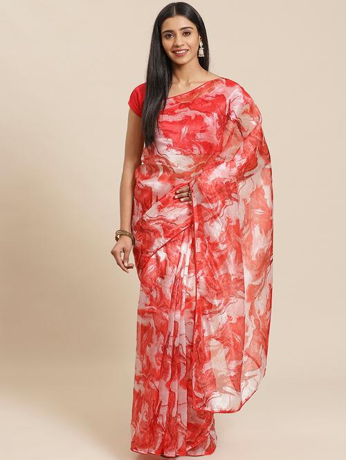 abstract printed saree - 17555212 - Very Small Image - 1
