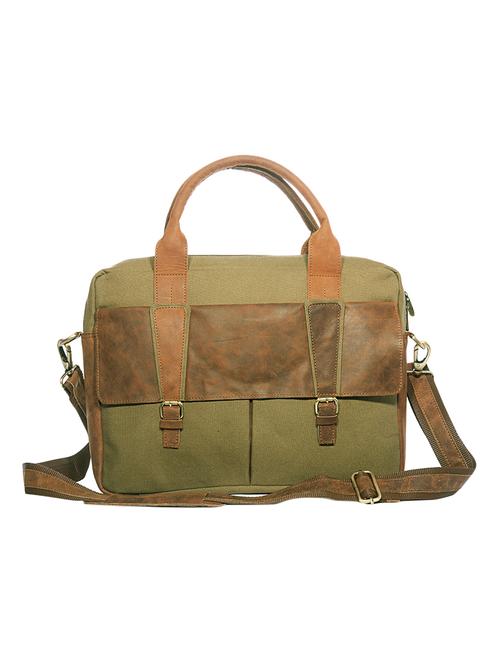 olive cotton polyester blend laptopbag - 17555243 - Very Small Image - 1