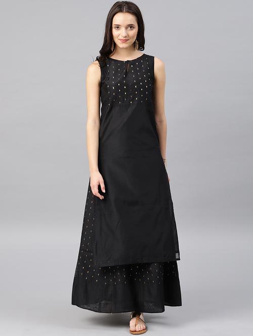 zari work chanderi a-line kurta - 17555370 - Very Small Image - 1