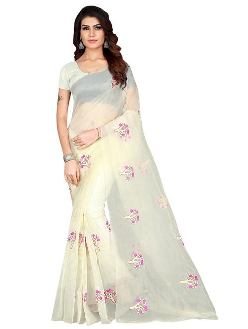 self design embroidered saree with blouse - 17556919 - Very Small Image - 1