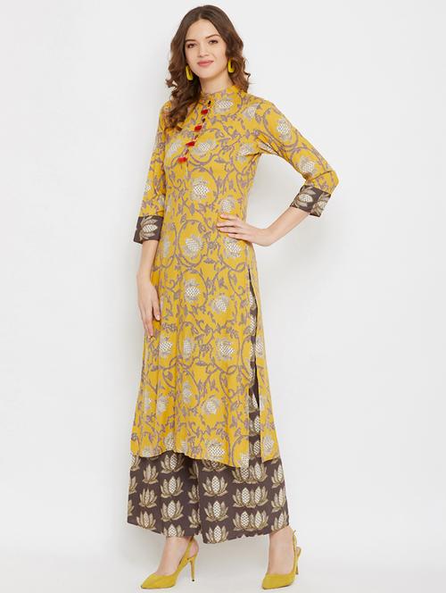 floral kurta palazzo set - 17556971 - Very Small Image - 1