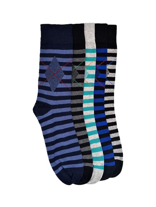 men pack of 5 striped above ankle length socks - 17557054 - Very Small Image - 1