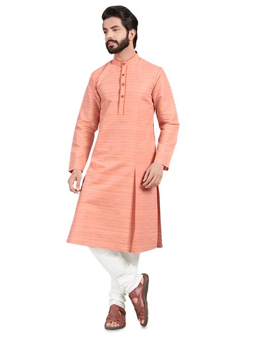 orange woven kurta pyjama set - 17557176 - Very Small Image - 1