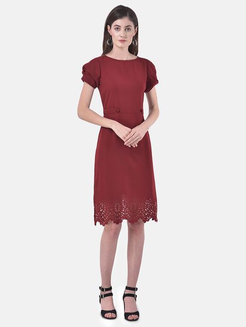 cut work hem a-line dress - 17557208 - Very Small Image - 1