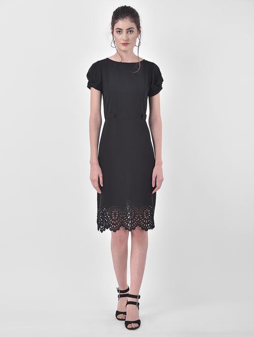 cut work hem a-line dress - 17557209 - Very Small Image - 1