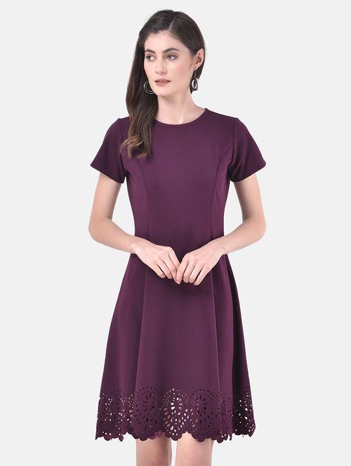 cut work detail fit & flare dress - 17557242 - Very Small Image - 1