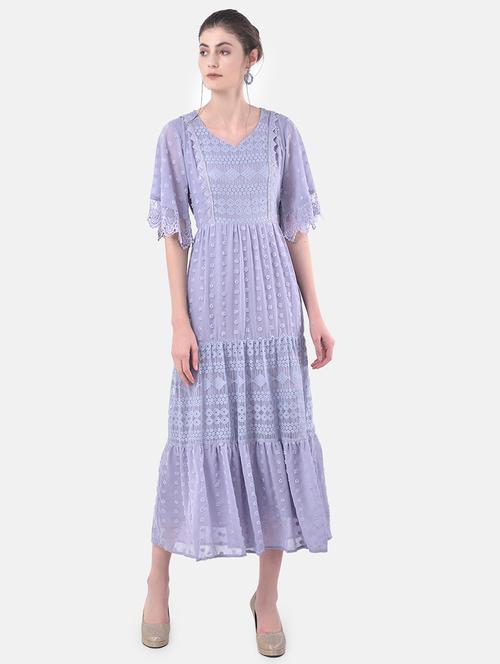 v-neck laced maxi dress - 17557278 - Very Small Image - 1